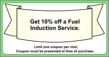 coupon for 10% off a fuel induction service