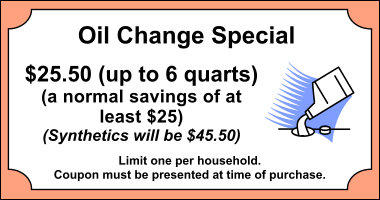 Toyota oil change service coupon